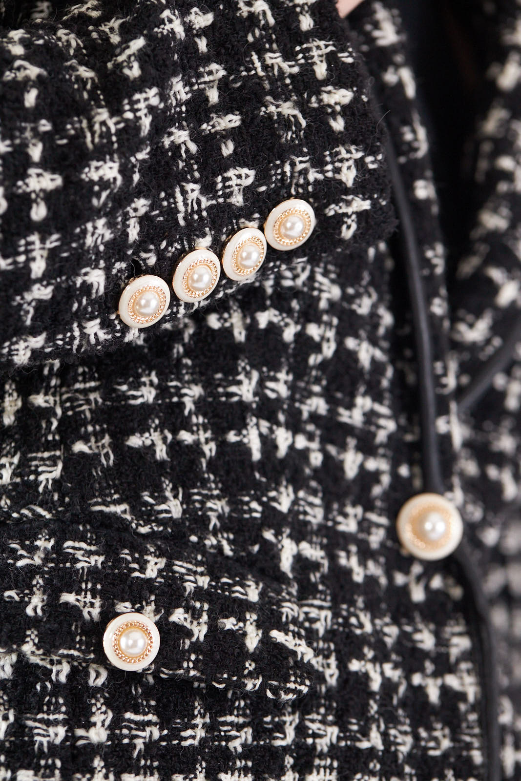 Black & White Tweed Checkers Jacket